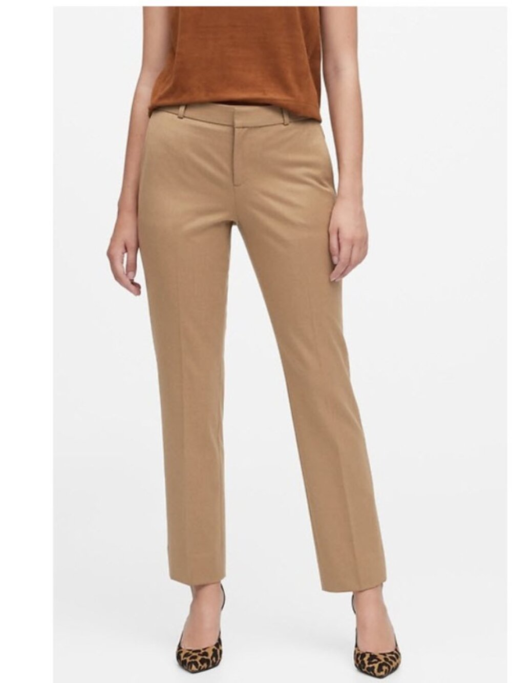 Banana Republic Ryan Nova Fides Wool Blend Straight Pants Camel Size 14